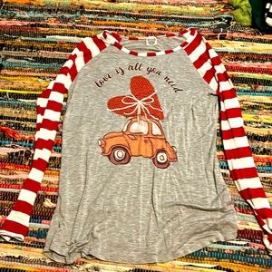 Valentine’s Day long sleeve blouse